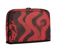 sanluoli Astuccio per matite Borsa portaoggetti di grande capacità Scatola organizer ad alta capacità per ragazze Forniture per la scuola superiore Pelle di serpente Texture Pelliccia Cremisi San