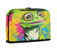 sanluoli Astuccio per matite di grande capacità, astuccio carino per cancelleria da uomo, da viaggio, elegante, verde iguana