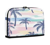 sanluoli Astuccio per matite di grande capacità borsa cosmetica morbida cancelleria penna borsa per gli uomini asilo Boho stile semplice isola albero di cocco