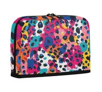 sanluoli Astuccio per matite di grande capacità, borsa per cancelleria in piedi per studenti scuola preppy colorata stampa animale ghepardo