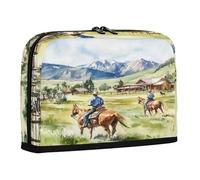 sanluoli Astuccio per matite di grande capacità borsa per il trucco con cerniera borsa multiuso per infermiere forniture scolastiche The Cowboy Ranch in Montana