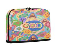 sanluoli Astuccio per matite di grande capacità, borsa per il trucco, espandibile, per cancelleria, per bambini, materiale scolastico, colorato, cartone animato, dio carino
