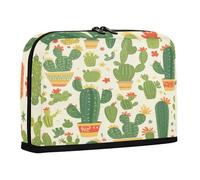 sanluoli Astuccio per matite di grande capacità, borsa per il trucco, semplice cancelleria per la scuola dei bambini, graziosa pianta di cactus verde