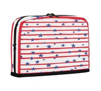 sanluoli Astuccio per matite di grande capacità borse per il trucco borsa per cancelleria ad alta capacità per studenti forniture scolastiche preppy stelle e strisce blu 4 luglio Giorno