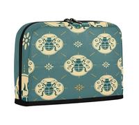 sanluoli astuccio per matite di grande capacità borse per il trucco con cerniera organizer scatola per adolescenti forniture scolastiche preppy modello cinese tradizionale signora bug verde acqua