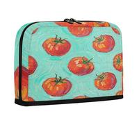 sanluoli Astuccio per matite di grande capacità borse per il trucco con slot di archiviazione per cancelleria per adolescenti forniture per scuole superiori verdure pomodoro verde arte pittura