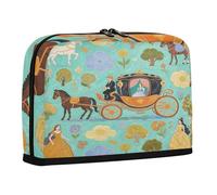 sanluoli Astuccio per matite di grande capacità con scomparto borsa multiuso per insegnante arte elementare pittura verde principessa carrozza