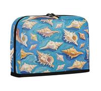 sanluoli Astuccio per matite di grande capacità, organizer da scrivania espandibile per uomo, università, pittura a olio, conchiglie blu mare