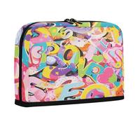 sanluoli Astuccio per matite di grande capacità, organizer per cancelleria in piedi, per ragazze, scuola, must have, graffiti, opere d'arte con lettere colorate