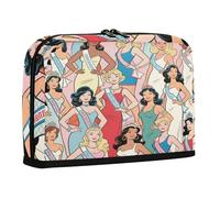 sanluoli Astuccio per matite di grande capacità, per trucchi, ampia apertura, cancelleria per donne, viaggi, Miss Beautiful World, cartone animato