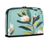 sanluoli Astuccio per matite, grande capacità, organizer da scrivania semplice per ragazze, materiale scolastico, illustrazione botanica, verde