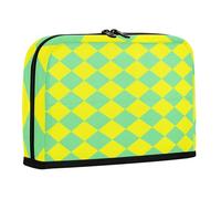 sanluoli Astuccio per penne di grande capacità, borsa per cancelleria ad alta capacità per scuola materna preppy bufalo plaid giallo ciano