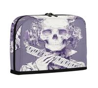 sanluoli Astuccio per penne di grande capacità, borsa per il trucco, semplice astuccio per cancelleria per adolescenti, materiale scolastico, stile steampunk, scheletro, musicista