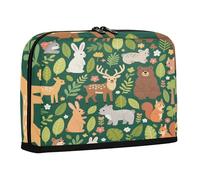 sanluoli Astuccio portamatite di grande capacità per trucchi, robusto, scatola organizer per adolescenti, ragazze, ufficio, boschi verdi, animali selvatici