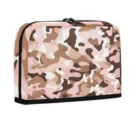 sanluoli Astuccio portamatite grande capacità trucchi carino organizzatore di stoccaggio per la scuola materna preppy camouflage pesca chiaro
