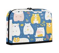 sanluoli Astuccio portamatite, grande capacità, verticale, organizer da scrivania per donne, materiale scolastico Mr & mrs Bear pesca blu