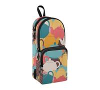 sanluoli Astuccio portapenne a 3 scomparti in nylon con manico multiuso ed estetico astuccio per penne a rete per cancelleria scolastica per donne scuola preppy 1600 ml