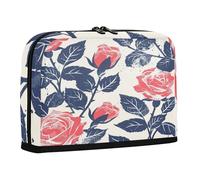 sanluoli Astuccio portapenne di grande capacità, organizer espandibile per cancelleria da donna, materiale scolastico, nautico, spiaggia, oceano, rose, safari