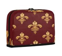 sanluoli Astuccio portapenne di grande capacità, organizer per monete in piedi per adolescenti, scuola media, motivo reale, oro rosso, San Valentino2