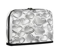 sanluoli Astuccio portapenne grande capacità astuccio per cosmetici monete per donne scuola argento San Valentino amore