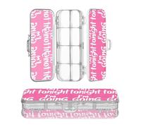 sanluoli Astuccio rigido in plastica trasparente a doppio strato con scritta "I'm going out tonight" per articoli di cancelleria con coperchio