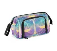 sanluoli Astuccio scolastico di grande capacità per la scuola con scomparto astuccio per adolescenti per bambini pittura a olio sentimento carino gatto