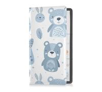 sanluoli Bear and Rabbit - Scatola portaoggetti in pelle ecologica in poliuretano, per registrazione automatica e carta d'identità, per tenere in ordine patente di guida, carte e documenti essenziali
