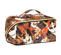 sanluoli Beauty case con maschere giapponesi horror, con divisori essenziali, borse da viaggio per donne, verticale, autoportante