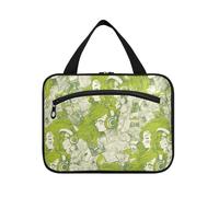sanluoli Bianco e Verde Cartoon Personaggi appeso trucco caso di viaggio con gancio, designer sacchetto impermeabile per il trucco per i viaggiatori vacanza estuche para guardar maquillaje, Personaggi