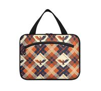 sanluoli Big Bird Arancione Blu Scuro appeso borse da toilette per viaggiare con gancio, designer portatile trucco borse per gli elementi essenziali da viaggio per le donne campeggio estuche para