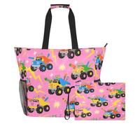 sanluoli Big Tote Bag, Weekender Overnight Bag 2 PCS | Grande capacità e grande capacità con cerniera e tasche in rete, per giocattoli, asciugamani, viaggi, crociera
