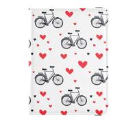 sanluoli Bike Simple Line Art a forma di cuore San Valentino Porta passaporto in pelle copertine custodia da viaggio documenti organizer protezione carino passaporto libro ultra sottile