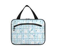 sanluoli Blu Bianco Polar Bears appeso viaggio toilette bag uomo con gancio, designer pieghevole make up borse per viaggio essenziali crociere bolsos para hombre, orsi polari bianchi blu