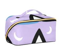 sanluoli Blu Nero Geometrico Triangoli Viola Trucco Bag con divisori Grande Viaggio Cosmetic Bag Per Le Donne Accessori Da Viaggio