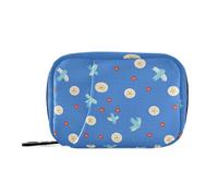 sanluoli Blue Bird Button Red Flower Cute medicina borse con scomparti staccabili attaccabile caso pillola viaggio