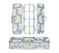 sanluoli Blue Elephant Art Painting Scatola di Plastica Per Matite 2 Strato Penne Caso Scatole Per Cancelleria Con Snap E Coperchio