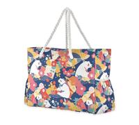 sanluoli Blue Japanese Polar Bears - Borsa tote da donna con tasche laterali, extra large, per viaggi, palestra, vacanze
