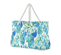sanluoli Blue Spring Phoenix Safari Robusto Tote Carry On Bagaglio con tasche laterali Grandi Borse Tote per Viaggi Palestra Vacanze