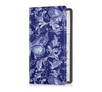 sanluoli Blue Vintage Butterfly - Porta carte di credito in pelle sintetica in poliuretano, per patente di guida, carte e documenti essenziali