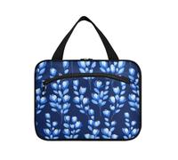 sanluoli Bohemian Flowers Royal Blue appeso borse da toilette per gli uomini con gancio, designer borse medicine portatili per accessori da viaggio per le donne hotel maletín para maquillaje, Fiori