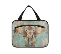 sanluoli Boho Vintage Elephant appeso cosmetici borse da viaggio per le donne con gancio, designer borse trucco pieghevoli per gli elementi essenziali da viaggio per le donne zaino in spalla maleta