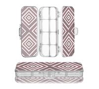 sanluoli Bold Lines Aztec bordeaux trasparente matita scatola di plastica doppio ponte penne Marker caso per la scuola con scatto e coperchio
