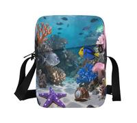 sanluoli Borsa a tracolla da donna a tracolla Piccola Borsa a tracolla da donna Borse da donna Tracolla regolabile per lo shopping Shopping-Undermarine Colorful Fish Star Immagine