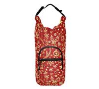 sanluoli Borsa a tracolla per bottiglia d'acqua con cerniera, porta bottiglia d'acqua isolata da 50/60/81/1134 ml, con scritta Merry Christmas Buffalo Plaid Check Gold Red Pattern
