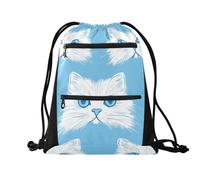 sanluoli Borsa con coulisse per uomo escursionismo borse da spiaggia con tasche in rete per bottiglia d'acqua 45,7 x 33 cm