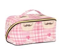 sanluoli Borsa cosmetica carina Cupcakes con divisori elegante borsa cosmetica per le donne accessori da viaggio