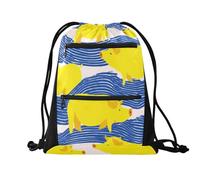 sanluoli Borsa da calcio con coulisse zaino alla moda da donna con tasche in rete per bottiglia d'acqua 45,7 x 33 cm