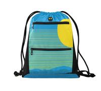 sanluoli Borsa da calcio con coulisse zaino da trekking con tasche in rete per bottiglia d'acqua 45,7 x 33 cm