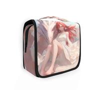 sanluoli Borsa da toilette da viaggio semplice da appendere floreale pesca per con gancio, design borsa pieghevole per articoli da toeletta per le donne deve campeggio, drago e anime ragazza