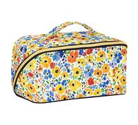 sanluoli Borsa da viaggio colorata con fiori impressionisti con divisori Capacità impermeabile Borsa cosmetica da viaggio verticale autoportante